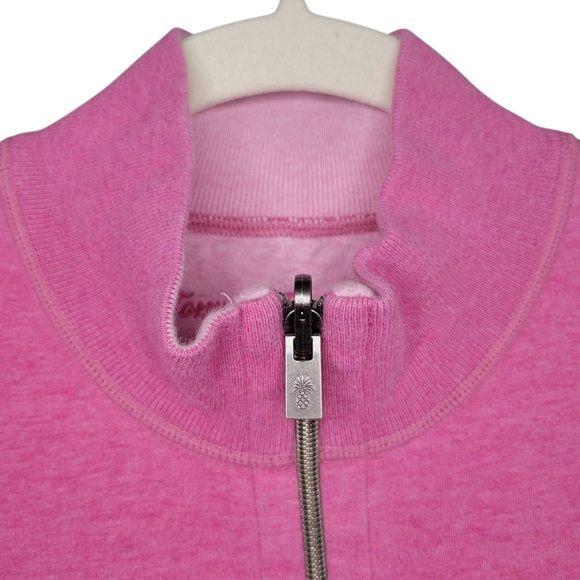 Tommy Bahama Womens Pink Half Zip Pullover Sweatshirt Size S Mock Neck Midweight - Picture 2 of 7